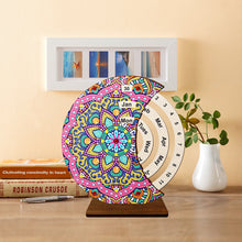 Load image into Gallery viewer, Mandala Diamond Painting Unique Wooden Rotating Calendar for Home and Office
