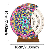 Load image into Gallery viewer, Mandala Diamond Painting Unique Wooden Rotating Calendar for Home and Office
