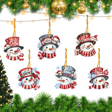 Load image into Gallery viewer, Christmas 6Pcs Acrylic Special Shaped Winter Snowman 5D DIY Diamond Art Hanging Decor
