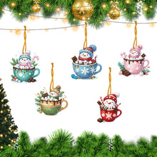 Load image into Gallery viewer, Christmas 5Pcs Acrylic Special Shaped Snowman Dessert 5D DIY Diamond Art Hanging Decor
