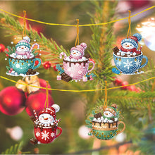 Load image into Gallery viewer, Christmas 5Pcs Acrylic Special Shaped Snowman Dessert 5D DIY Diamond Art Hanging Decor
