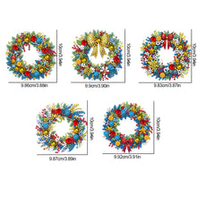 Load image into Gallery viewer, 5Pcs Acrylic Special Shaped Christmas Wreath 5D DIY Diamond Art Hanging Decor
