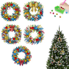 Load image into Gallery viewer, 5Pcs Acrylic Special Shaped Christmas Wreath 5D DIY Diamond Art Hanging Decor
