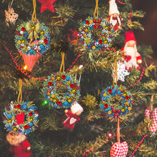 Load image into Gallery viewer, 5Pcs Acrylic Special Shaped Christmas Wreath 5D DIY Diamond Art Hanging Decor
