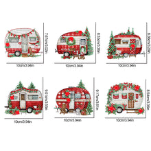 Load image into Gallery viewer, 6Pcs Acrylic Special Shaped Christmas Red Car 5D DIY Diamond Art Hanging Decor
