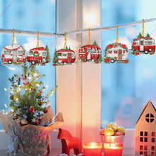 Load image into Gallery viewer, 6Pcs Acrylic Special Shaped Christmas Red Car 5D DIY Diamond Art Hanging Decor
