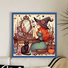 Load image into Gallery viewer, Yishu - Witch Wearing Makeup - 50*50CM 11CT 3 Stamped Cross Stitch
