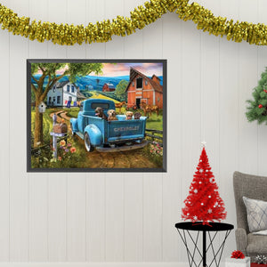 Puppy On Truck 50*40CM(Picture) Full Square Drill Diamond Painting