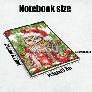 50 Pages A5 Special Shaped Christmas Owl 5D Diamond Painting Notebook for Teens