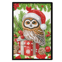 Load image into Gallery viewer, 50 Pages A5 Special Shaped Christmas Owl 5D Diamond Painting Notebook for Teens
