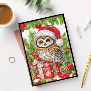 50 Pages A5 Special Shaped Christmas Owl 5D Diamond Painting Notebook for Teens