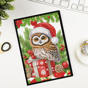 50 Pages A5 Special Shaped Christmas Owl 5D Diamond Painting Notebook for Teens