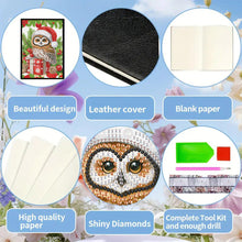 Load image into Gallery viewer, 50 Pages A5 Special Shaped Christmas Owl 5D Diamond Painting Notebook for Teens
