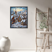 Load image into Gallery viewer, Glass Painting Of A Snowy Town 40*50CM(Picture) Full Round Drill Diamond Painting
