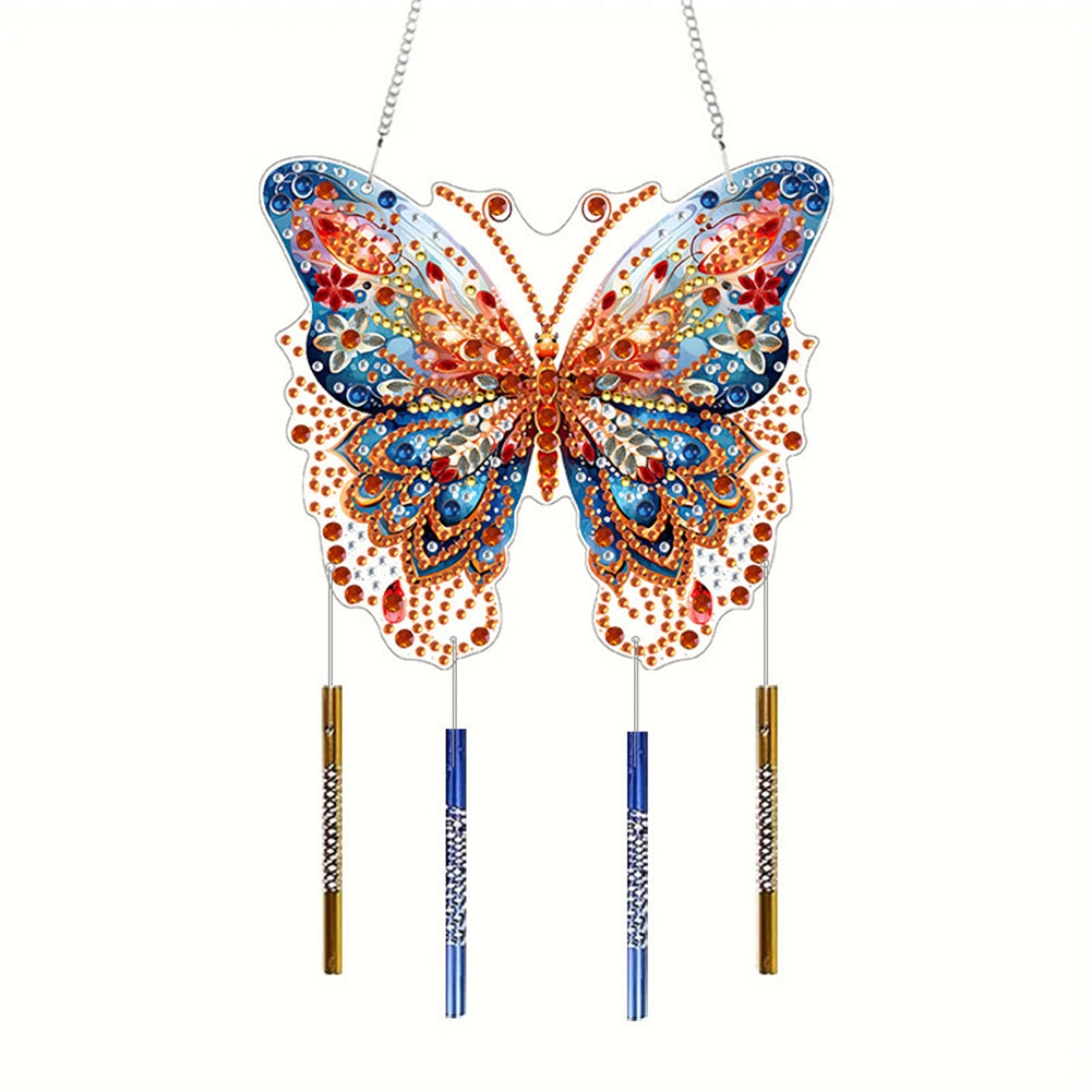 Acrylic Special Shape Butterfly DIY Diamond Painting Wind Chimes for Window Wall