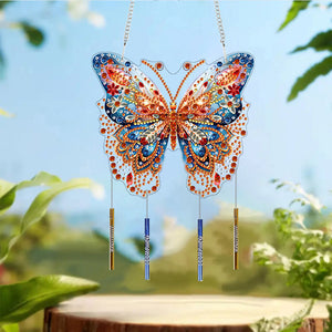 Acrylic Special Shape Butterfly DIY Diamond Painting Wind Chimes for Window Wall