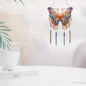 Acrylic Special Shape Butterfly DIY Diamond Painting Wind Chimes for Window Wall