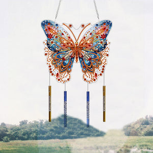 Acrylic Special Shape Butterfly DIY Diamond Painting Wind Chimes for Window Wall
