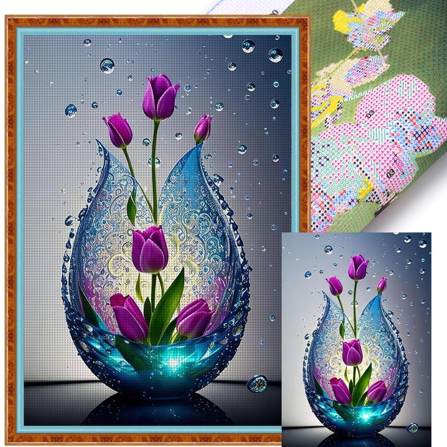 Tulip - Full 11CT Stamped Cross Stitch 40x60CM - Huacan
