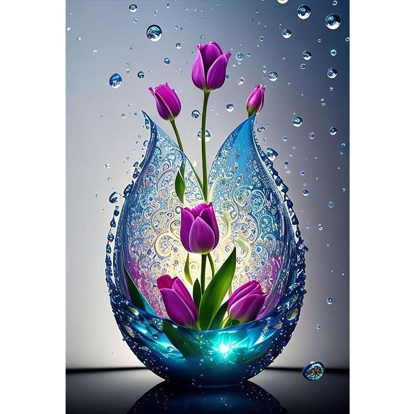 Tulip - Full 11CT Stamped Cross Stitch 40x60CM - Huacan