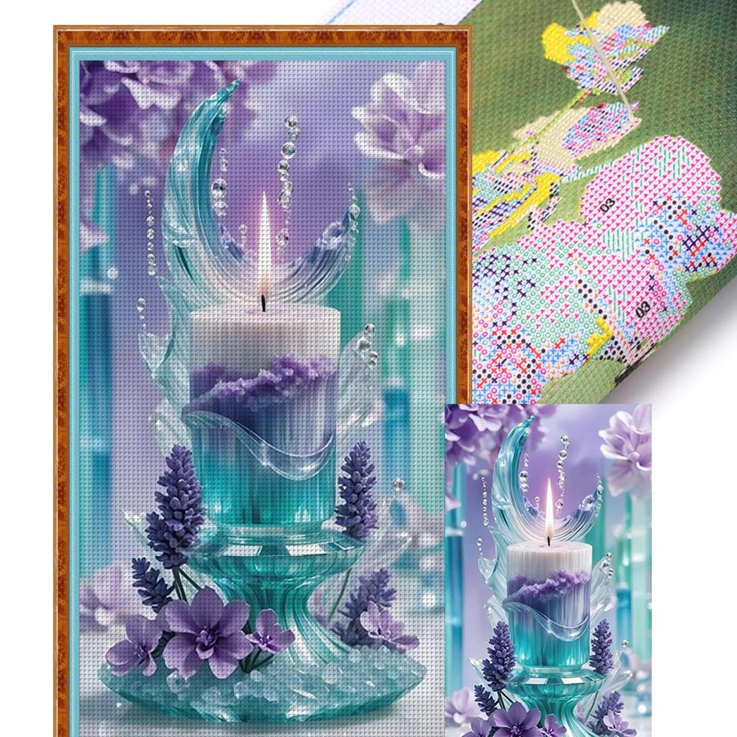 Candle - Full 11CT Stamped Cross Stitch 40x70CM - Huacan