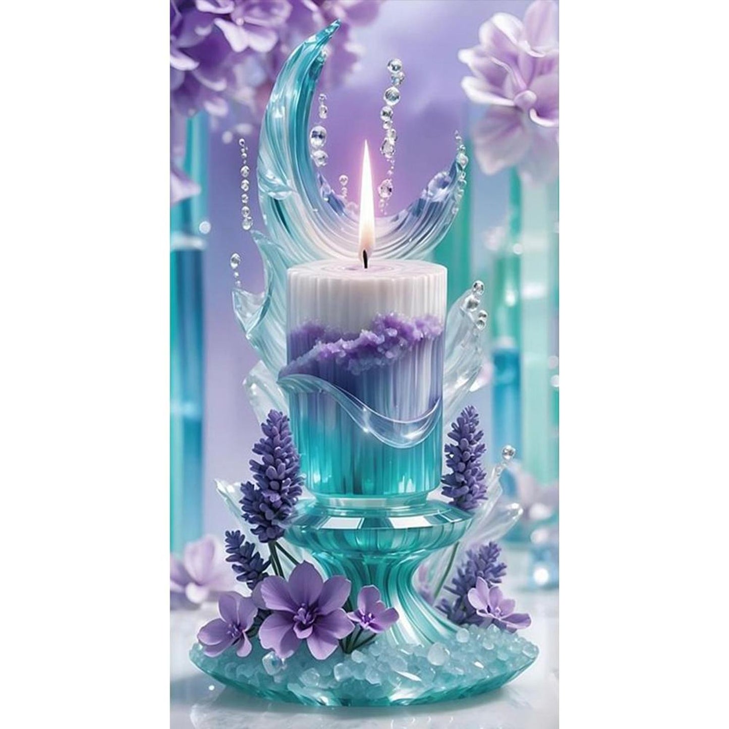Candle - Full 11CT Stamped Cross Stitch 40x70CM - Huacan