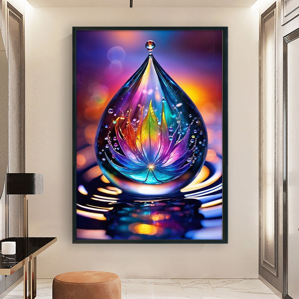 Water Drop Maple Leaf - Full 11CT Stamped Cross Stitch 40x60CM - Huacan