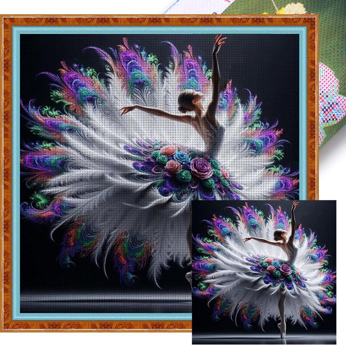Dancing Maiden - Full 11CT Stamped Cross Stitch 40x40CM - Yishu