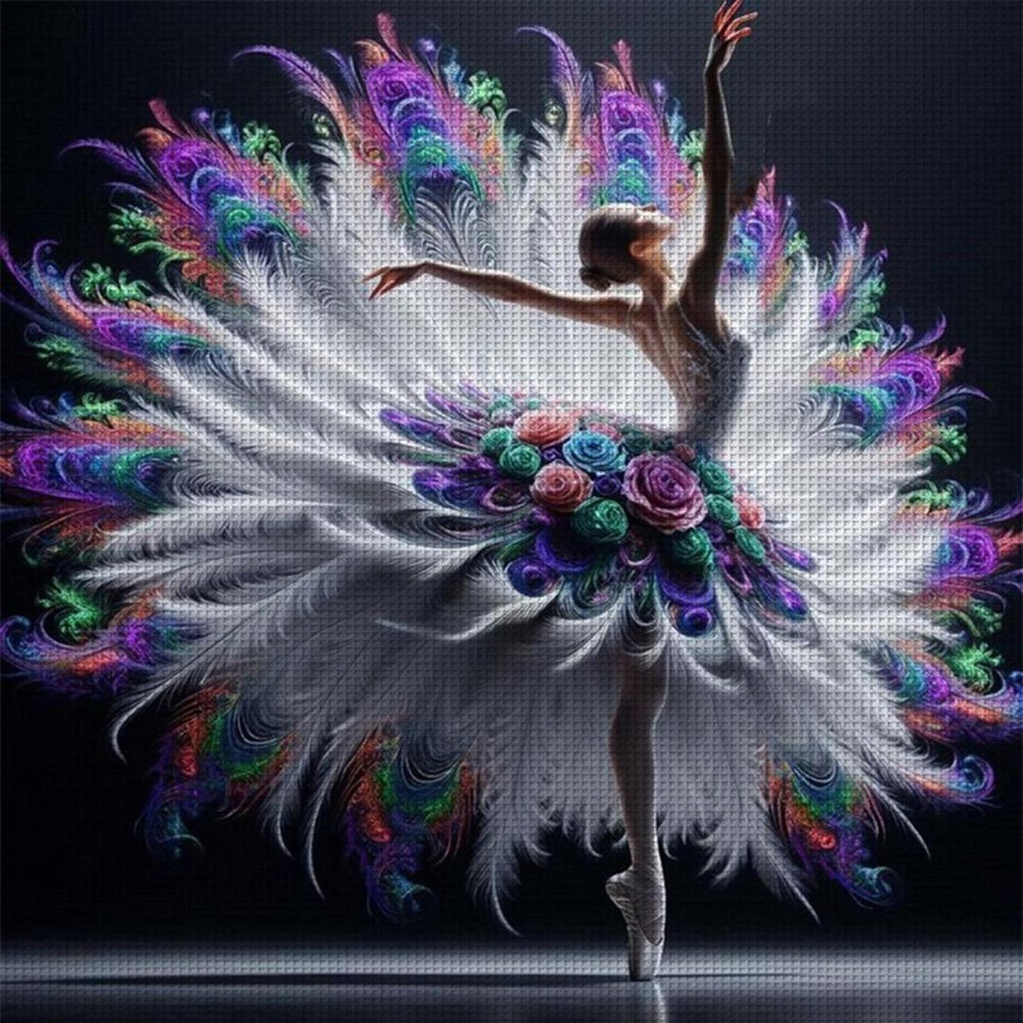 Dancing Maiden - Full 11CT Stamped Cross Stitch 40x40CM - Yishu