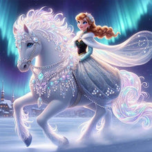 Load image into Gallery viewer, Yishu - Disney Princess Anna On A White Horse - 40*40CM 11CT 3 Stamped Cross Stitch
