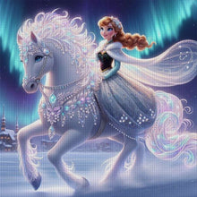 Load image into Gallery viewer, Yishu - Disney Princess Anna On A White Horse - 40*40CM 11CT 3 Stamped Cross Stitch
