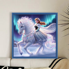 Load image into Gallery viewer, Yishu - Disney Princess Anna On A White Horse - 40*40CM 11CT 3 Stamped Cross Stitch
