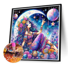 Load image into Gallery viewer, Colorful Cartoon Girl 50*50CM(Canvas) Full Round Drill Diamond Painting
