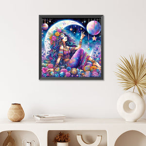 Colorful Cartoon Girl 50*50CM(Canvas) Full Round Drill Diamond Painting