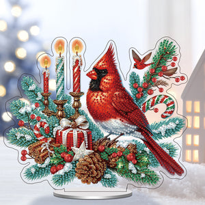 Christmas Table Top Diamond Painting Ornament Kits for Home Office (Cardinal)