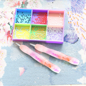 Diamond Painting Art Sticky Drill Dot Pen Stylus Diamond Art Pen (Orange Purple)