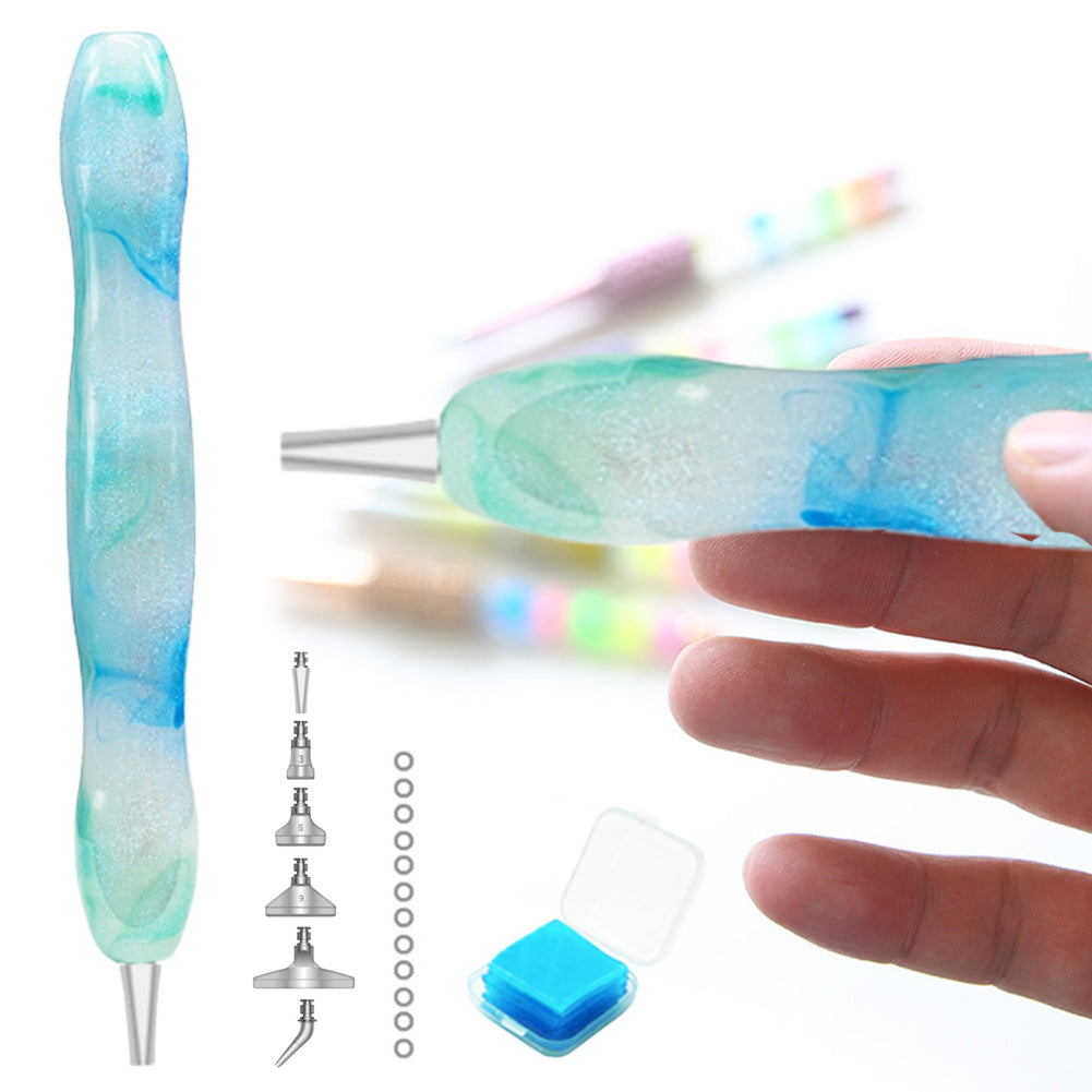 Diamond Painting Art Sticky Drill Dot Pen Stylus Diamond Art Pen (Blue Green)