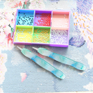 Diamond Painting Art Sticky Drill Dot Pen Stylus Diamond Art Pen (Blue Green)