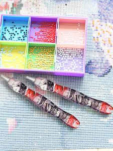 Diamond Painting Art Sticky Drill Dot Pen Stylus Diamond Art Pen (Black Red)