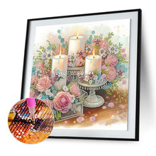 Load image into Gallery viewer, Flower Candles 30*30CM(Canvas) Partial Special Shaped Drill Diamond Painting
