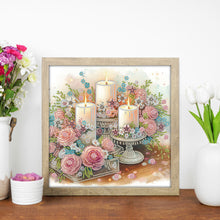 Load image into Gallery viewer, Flower Candles 30*30CM(Canvas) Partial Special Shaped Drill Diamond Painting
