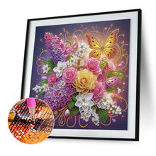 Load image into Gallery viewer, Flower Butterfly 40*40CM(Canvas) Partial Special Shaped Drill Diamond Painting
