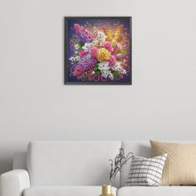 Load image into Gallery viewer, Flower Butterfly 40*40CM(Canvas) Partial Special Shaped Drill Diamond Painting
