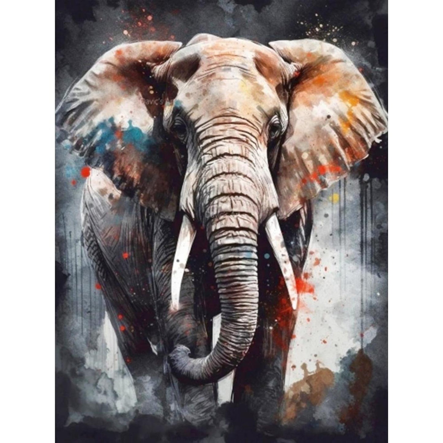 Elephant - Full 11CT Stamped Cross Stitch 40x53CM - Yishu