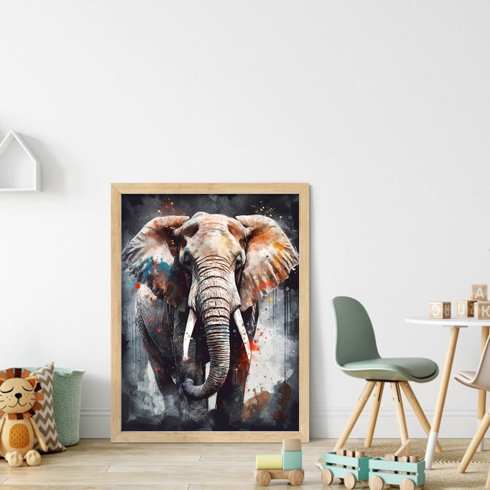 Elephant - Full 11CT Stamped Cross Stitch 40x53CM - Yishu