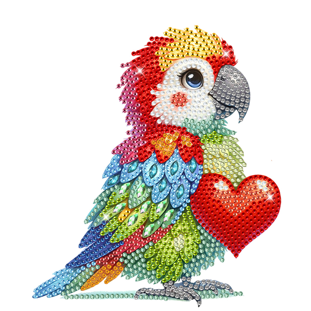 2D Flat Parrot DIY Diamond Painting Kit Acrylic Shaking Head Ornament Gifts