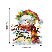 Load image into Gallery viewer, 2D Flat Christmas Snowman DIY Diamond Painting Kit Acrylic Shaking Head Ornament
