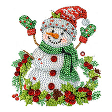 Load image into Gallery viewer, 2D Flat Christmas Snowman DIY Diamond Painting Kit Acrylic Shaking Head Ornament
