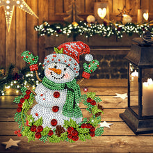 Load image into Gallery viewer, 2D Flat Christmas Snowman DIY Diamond Painting Kit Acrylic Shaking Head Ornament

