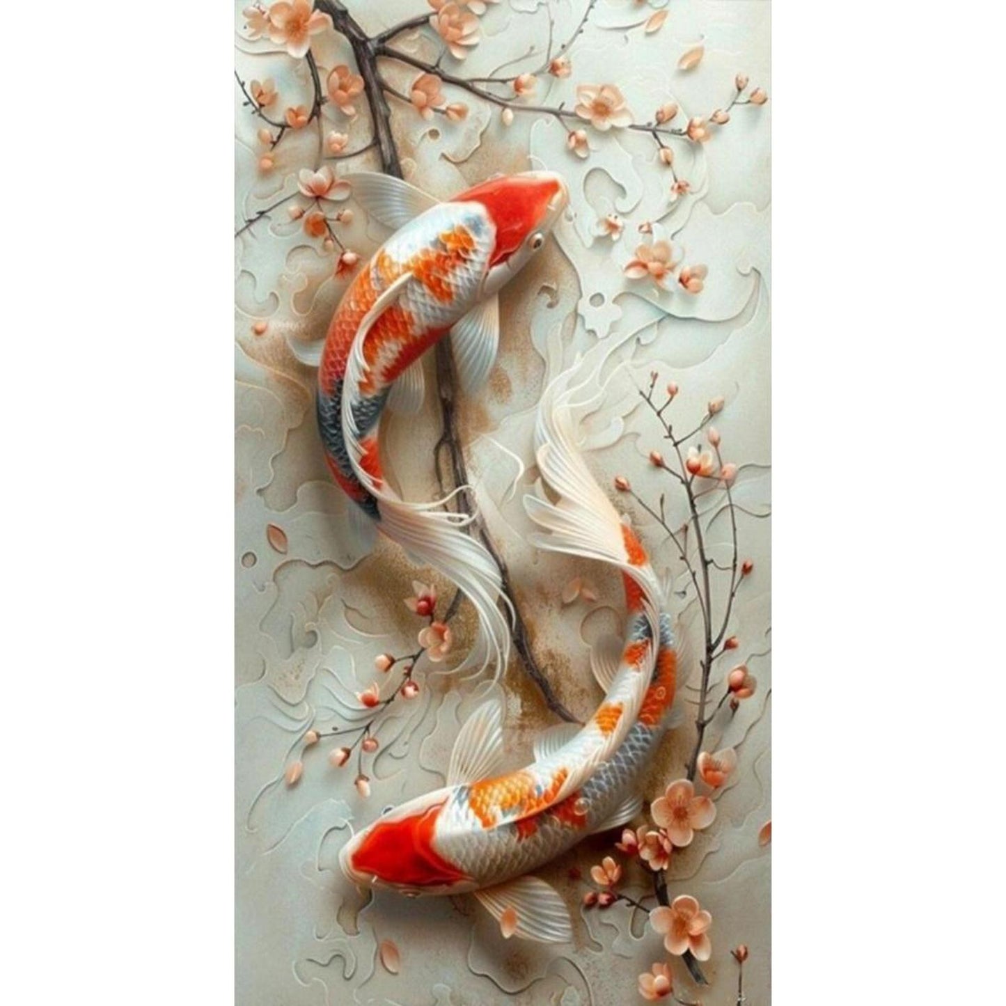 Lucky Koi - Full 11CT Stamped Cross Stitch 40x70CM - Yishu